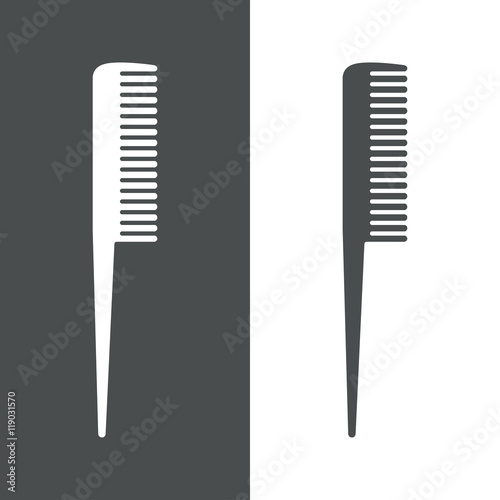 Icono plano peine con pincho gris