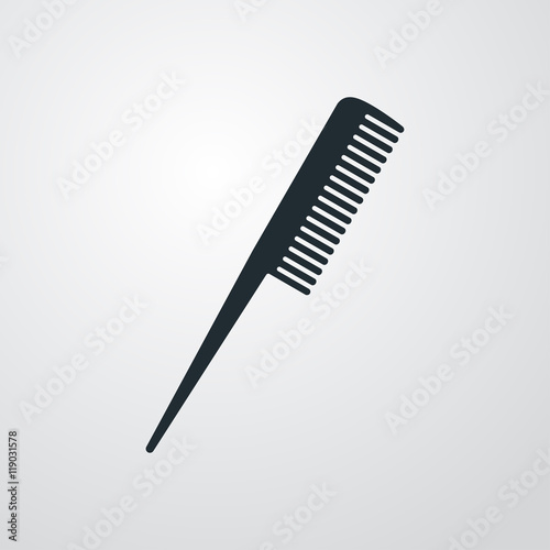 Icono plano peine con pincho sobre fondo degradado