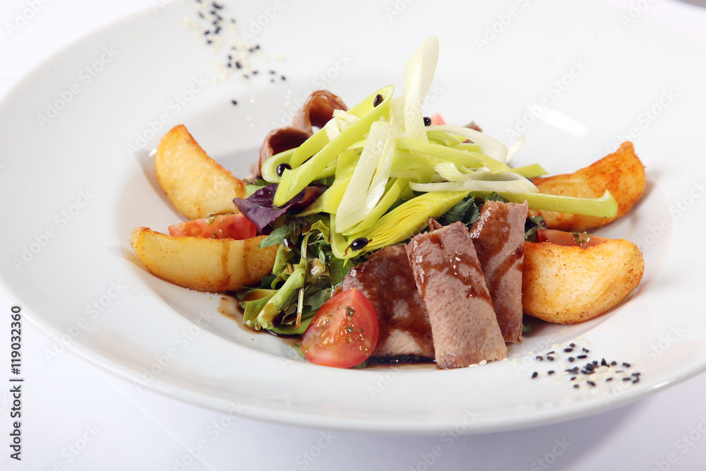 Salad with tongue and potatoes Salad with tongue and potatoes