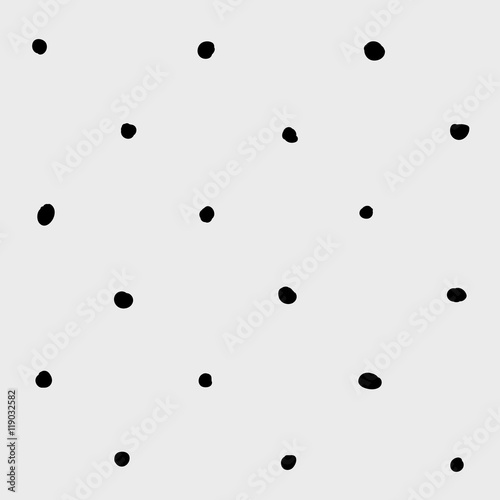 Minimal monochrome handwritten pattern dots  rounds