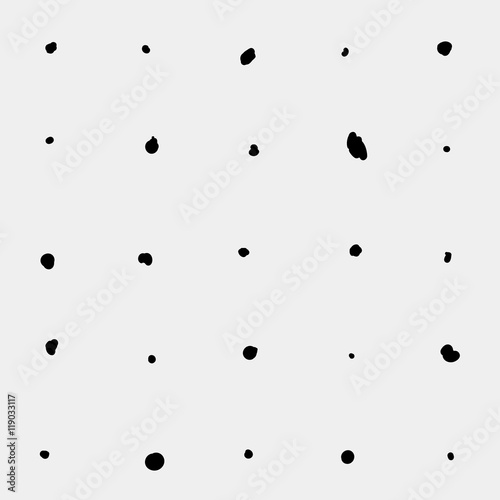 Minimal monochrome handwritten pattern dots  rounds