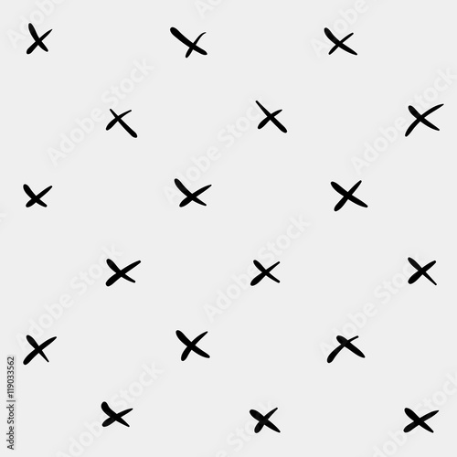 Minimal monochrome hand drawn pattern cross © Ethan Aberg