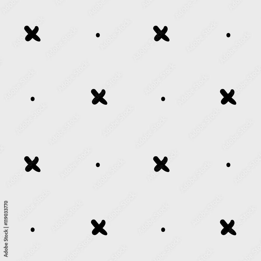 Minimal monochrome hand drawn pattern cross Minimal monochrome hand drawn pattern cross