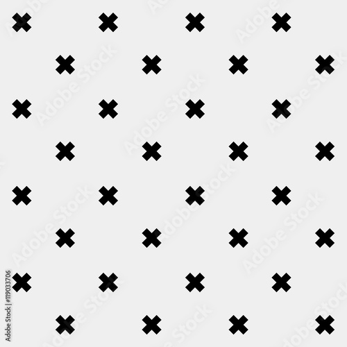 Minimal monochrome hand drawn pattern cross
