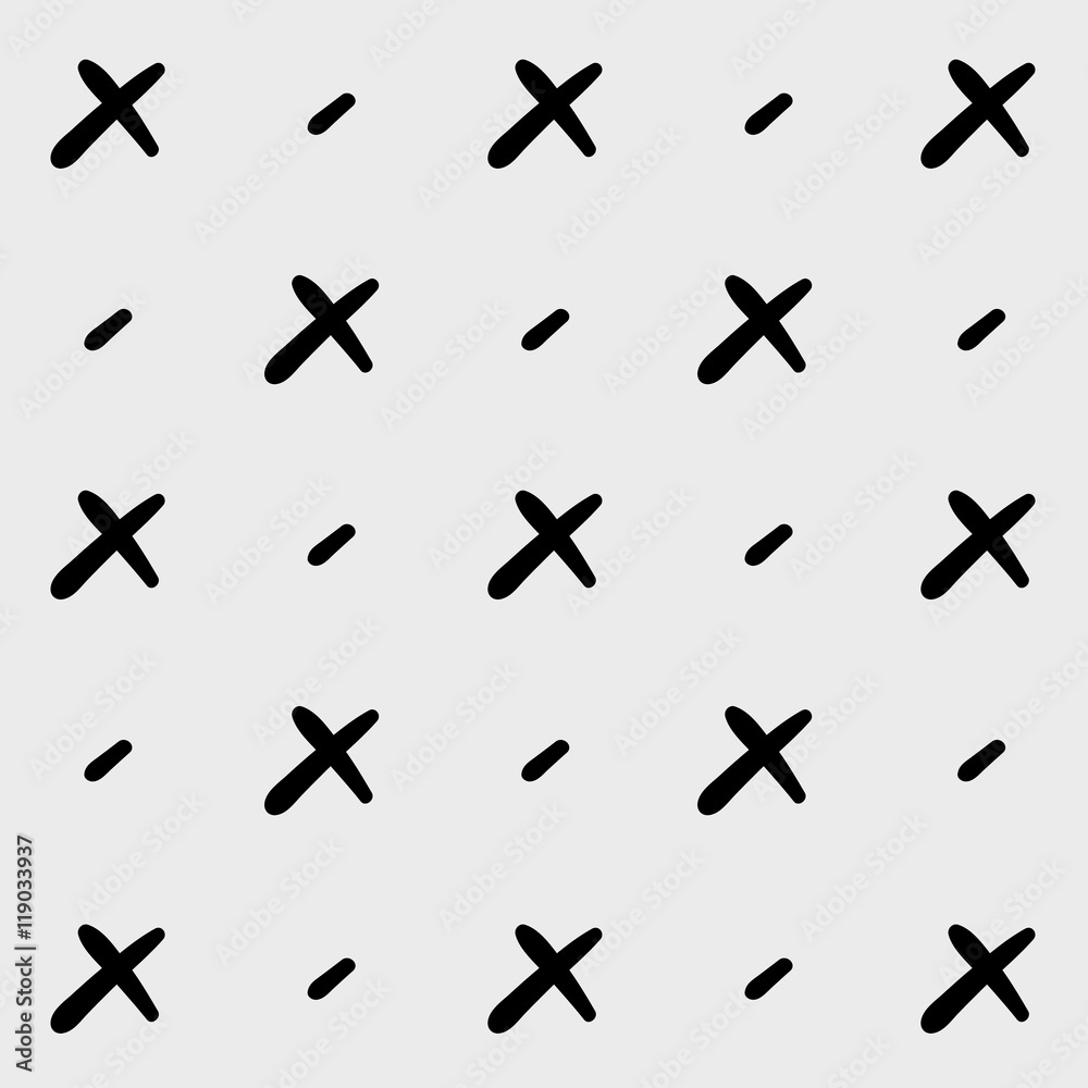 Minimal monochrome hand drawn pattern cross Minimal monochrome hand drawn pattern cross
