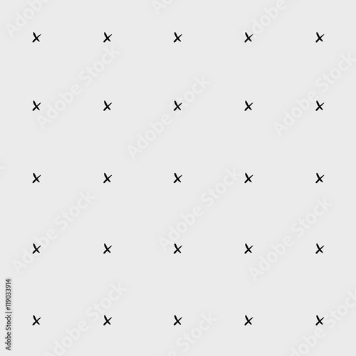 Minimal monochrome hand drawn pattern cross