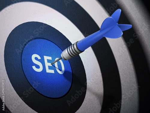 SEO target hitting by dart arrow