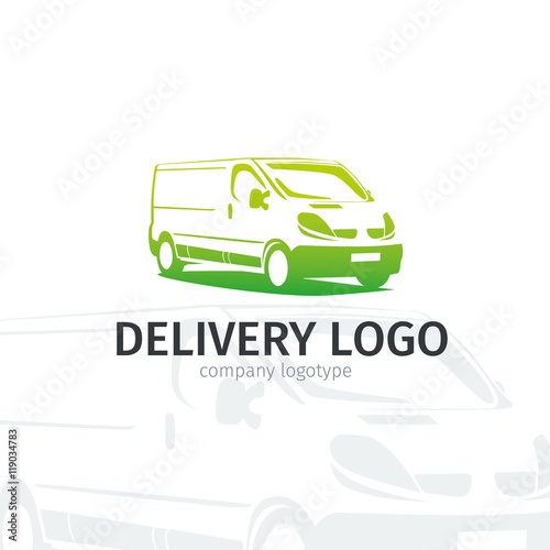 Car repair or delivery service label. Vector logo design template.

