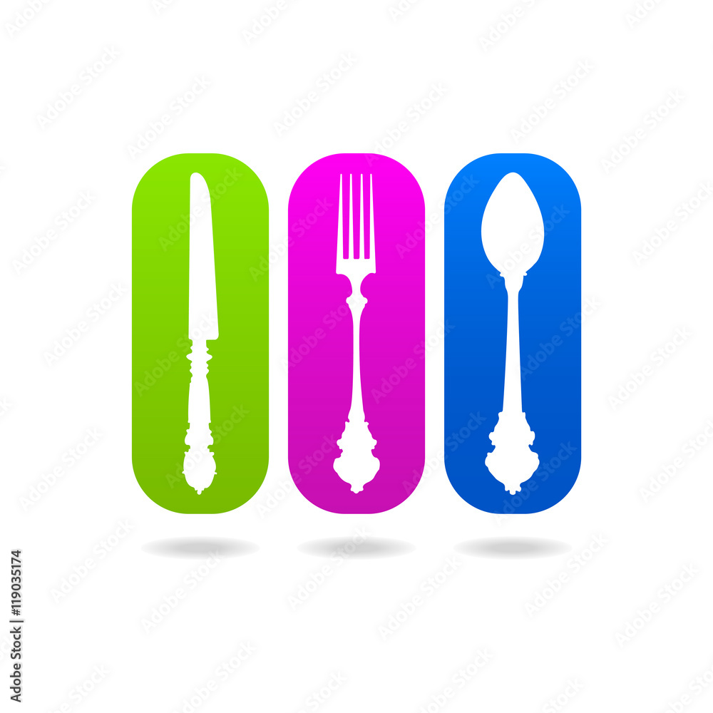 Fototapeta premium kitchen fork spoon knife logo
