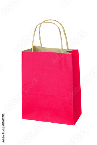 red shopping bag isolated on white