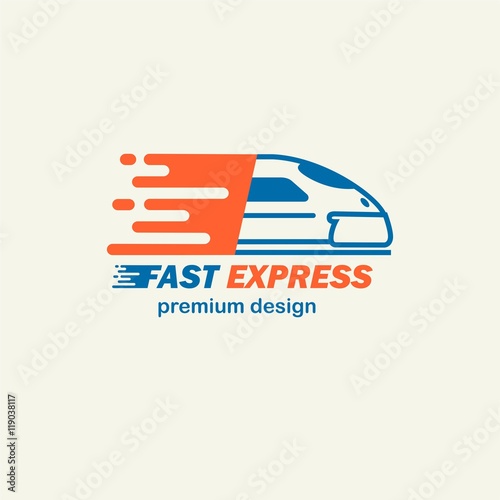 Fast Expres. The template for logos, icons of modern trains. Editable EPS format design element, arts and crafts concept.