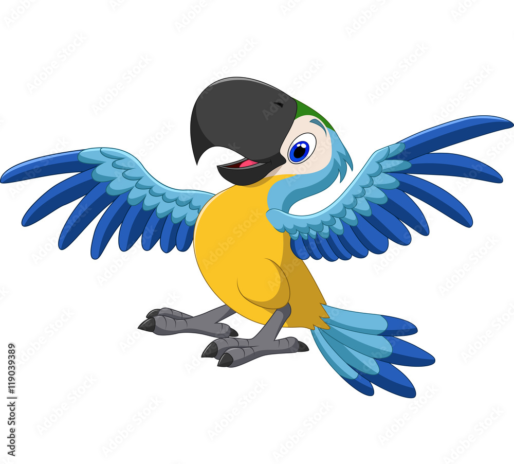 Fototapeta premium Happy parrot flying