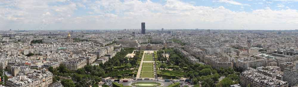 Look over Champs-Élysées at beautiful Paris spreading under bl