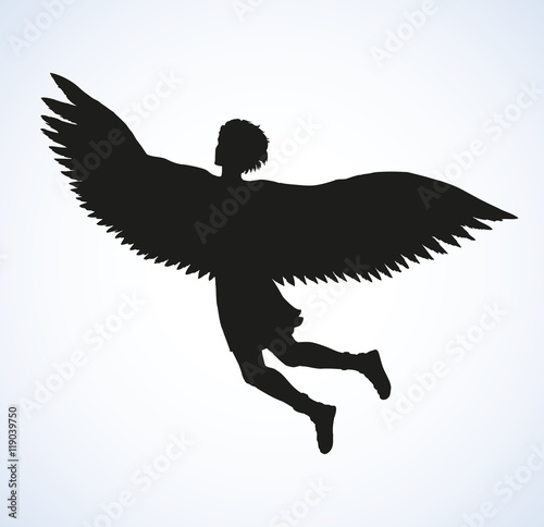 Icarus, character of ancient Greek legend. Vector drawing