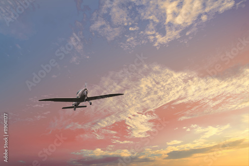 Flugzeug im Sonnenuntergang © Andrea Geiss