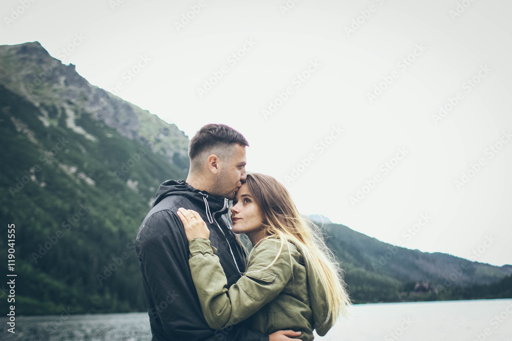 Happy Couple in mountains
