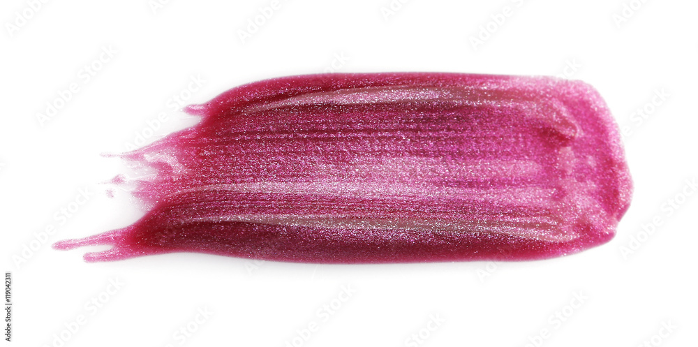 Fototapeta premium Purple lip gloss texture isolated on white
