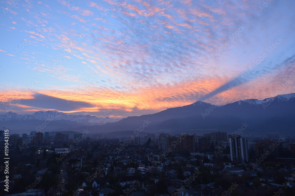 sunset clouds in Santiago Chile