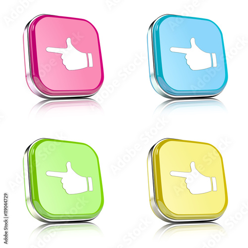 ikona na tle zaokrąglonego kwardratu z metalowym środkiem i odbiciem