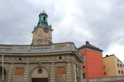 Skyline: Blick auf die Altstadt von Stockholm (Schweden)