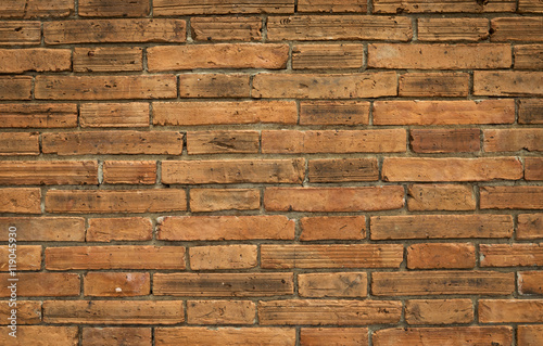 Closeup red brick wall design background