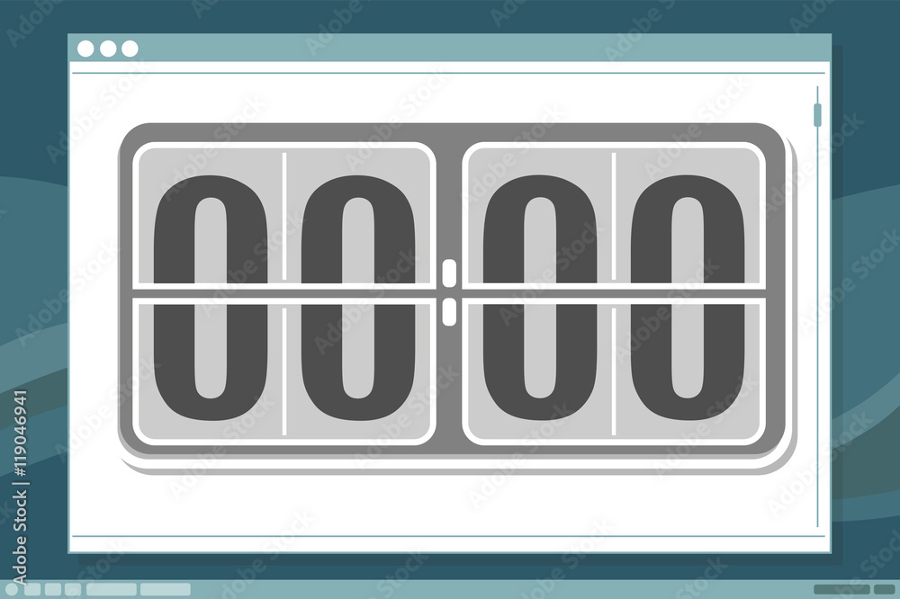 Schedule clock design with frame on screen Schedule clock design with frame on screen