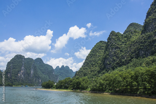 The Lijiang river and karst mountains scenery in autumn © carl