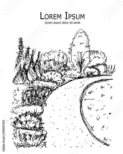 Botanical garden, sketch for your design