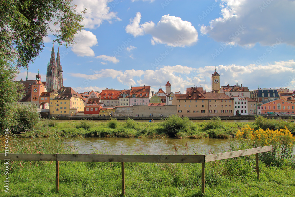 Beautiful view of the city of Regensburg.