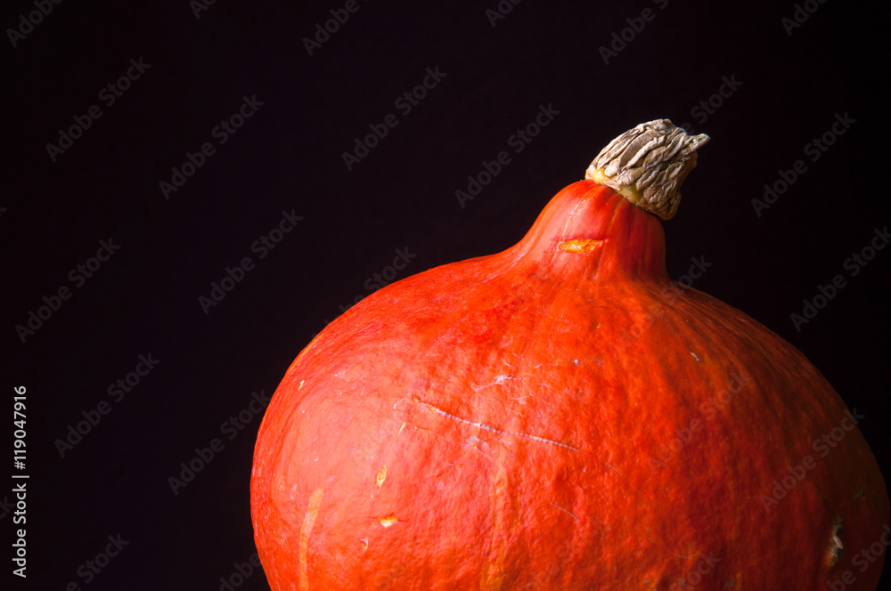 Pumpkin on black background. Copyspace Stock Photo | Adobe Stock