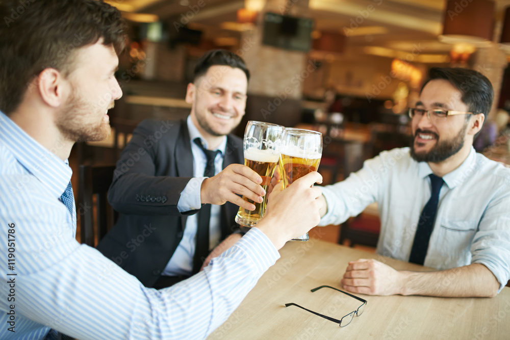 Businessmen celebrating