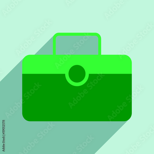 Flat with shadow icon and mobile application valise