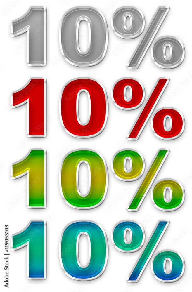 Percent 10 colorful icons symbols set JPEG Percent 10 colorful icons symbols set JPEG