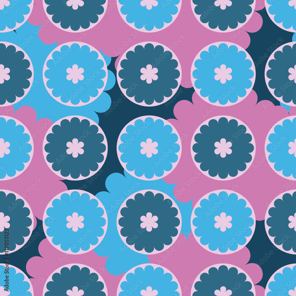 Ethnic boho seamless pattern with decorative flowers and clouds. Print. Cloth design, wallpaper.
Ethnic boho seamless pattern with decorative flowers and clouds. Print. Cloth design, wallpaper.