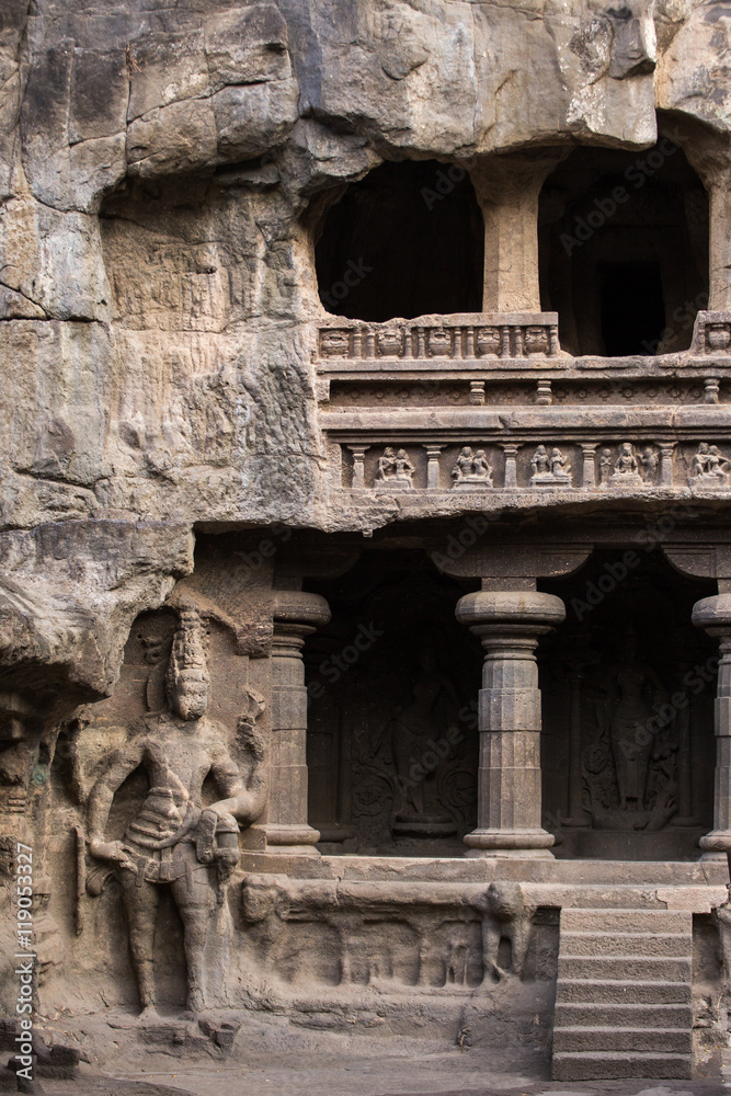 Kailas temple in Ellora caves complex, Maharashtra state in India