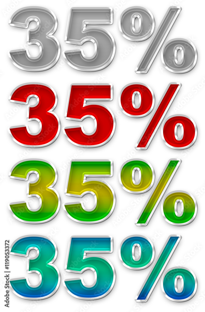 Percent 35 colorful icons symbols set JPEG Percent 35 colorful icons symbols set JPEG