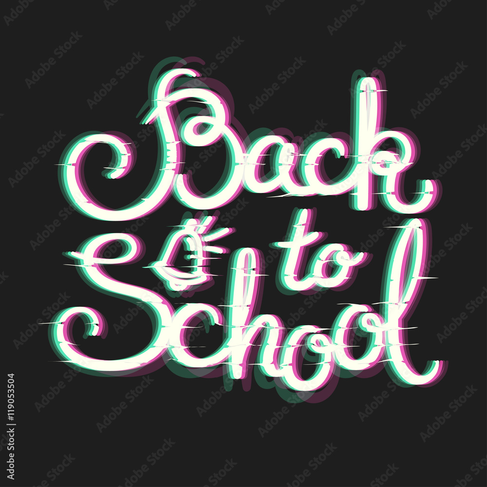 Back to School Card with Glitch Effect.