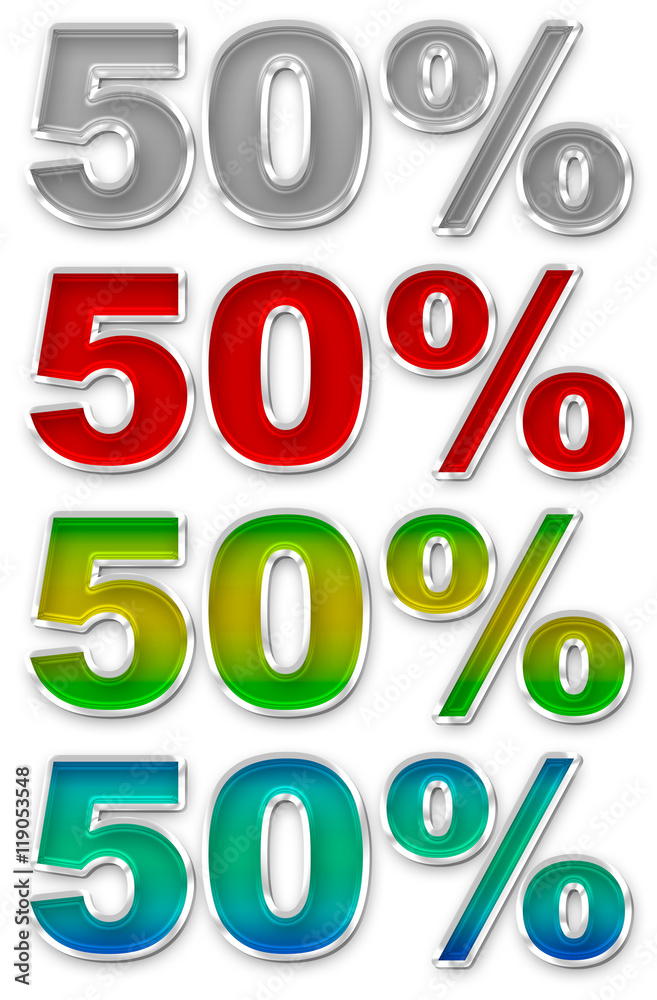 Percent 50 colorful icons symbols set JPEG Percent 50 colorful icons symbols set JPEG