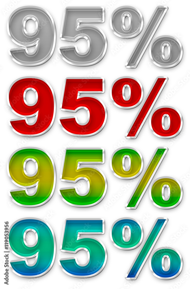 Percent 95 colorful icons symbols set JPEG Percent 95 colorful icons symbols set JPEG