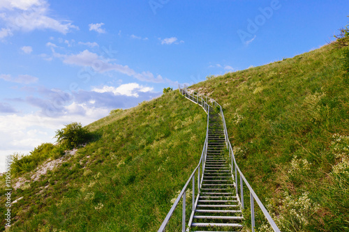 Iron stairs in the mountain