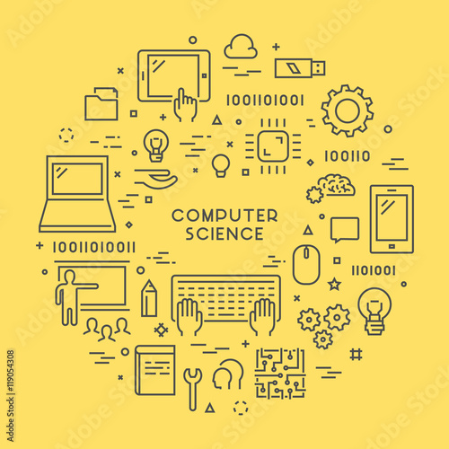 Line web concept for computer science