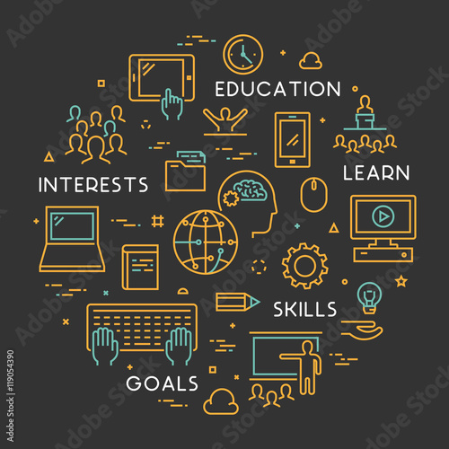 Vector line concept for online university