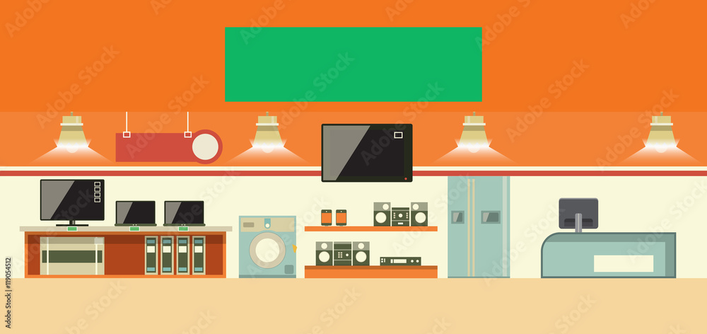 Electronics shop vector illustration