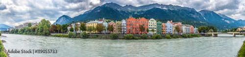 Inn river on its way through Innsbruck, Austria.