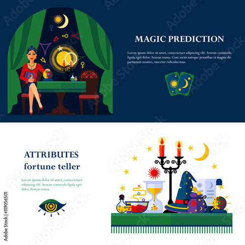  Fortune Teller Attributes 2 Flat Banners 