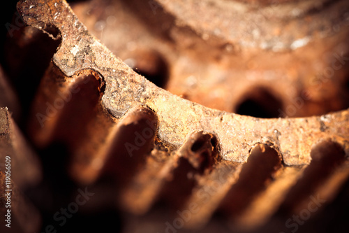 Closeup of metal gears