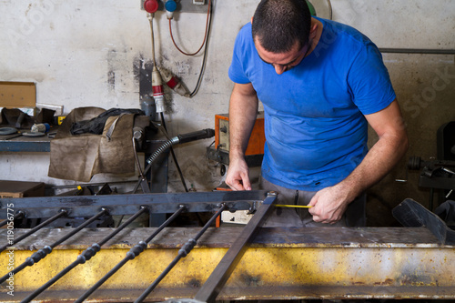 metalworker at work in his workshop