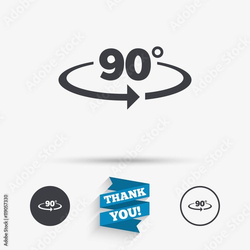 Angle 90 degrees sign icon. Geometry math symbol