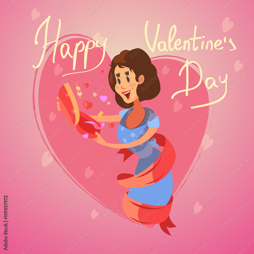 Valentine day retro cartoon Valentine day retro cartoon