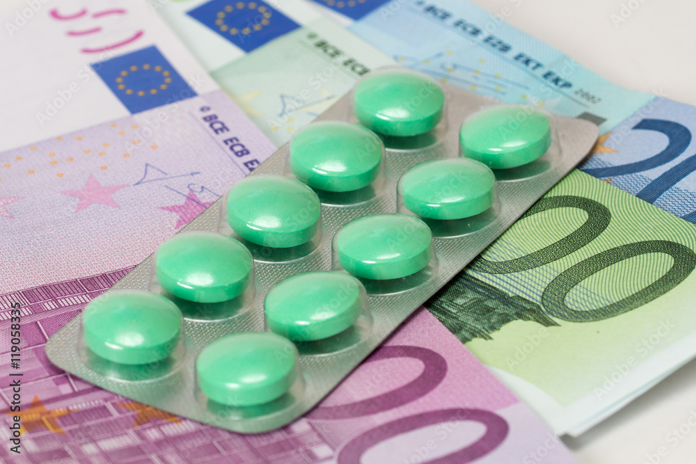 antidepressant pills and euro banknotes antidepressant pills and euro banknotes